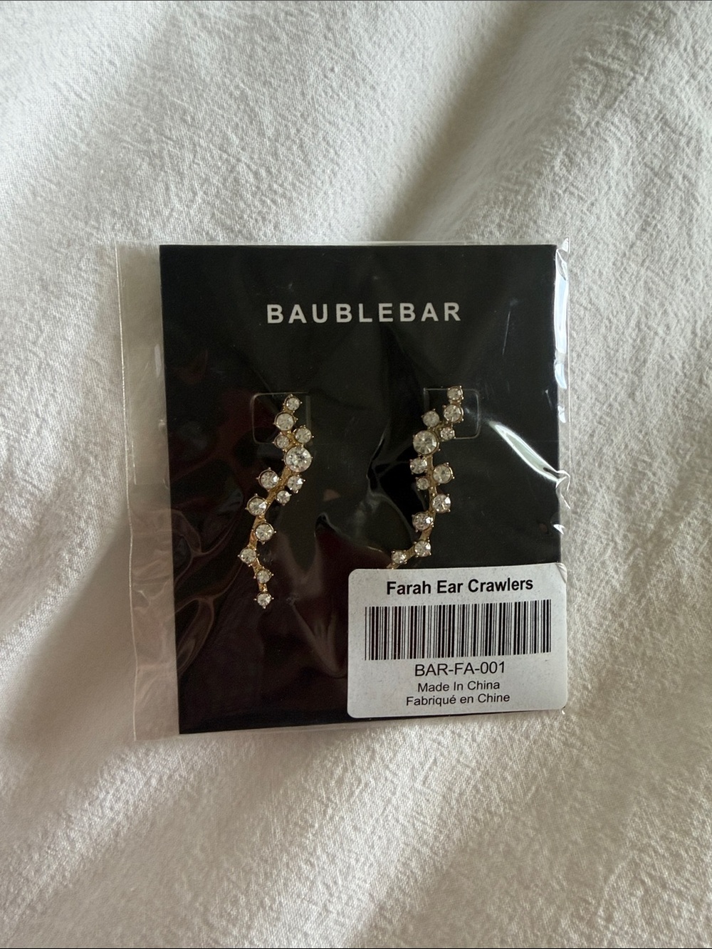 BaubleBar Gold and Clear Crystal Ear Crawlers